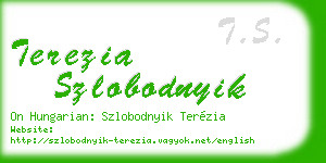 terezia szlobodnyik business card