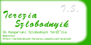 terezia szlobodnyik business card